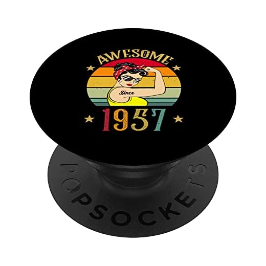 Regalos de cumpleaños vintage de 1957 para mujeres de 66 años nacidas en 1957 PopSockets PopGrip Intercambiable