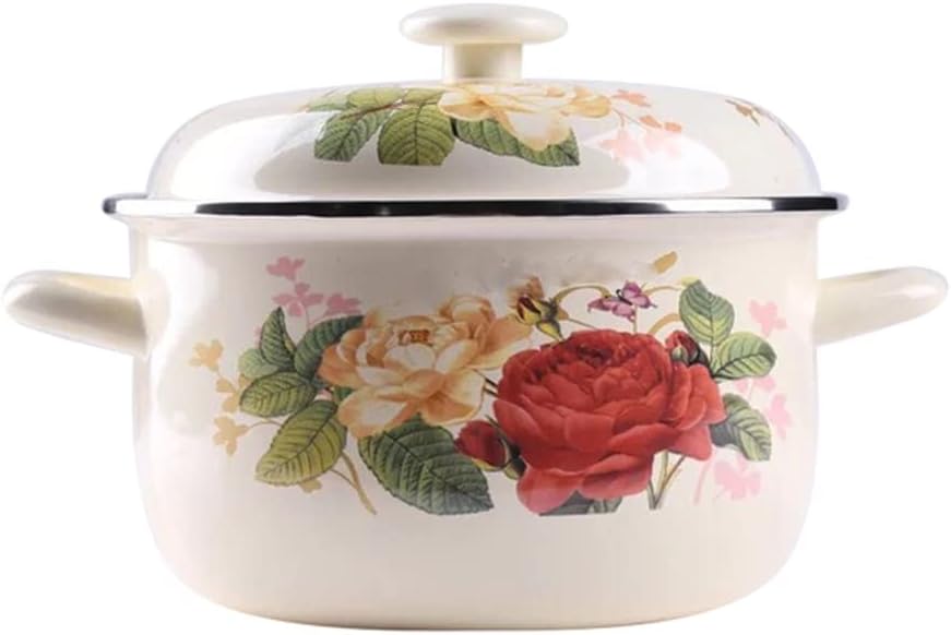 Enamel Casserole Stock Pot Cookware Porcelain Induction Cooker Stew(4L)