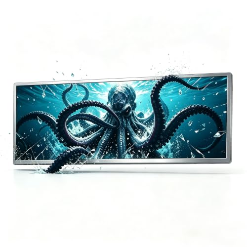 Image of 14.5 Inch 2.5K Touchscreen Bar Monitor, 2560x720 IPS Portable LCD Screen with 10-Point Touch, 60Hz Refresh Rate, Fully Laminated Cover Plate, CNC Aluminum Alloy Shell Process(Has an Outer Shell)