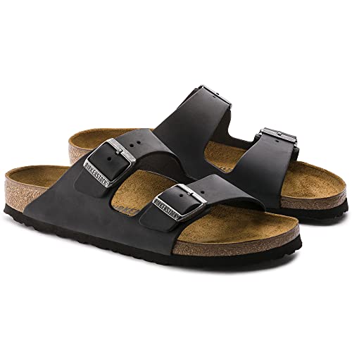 Birkenstock Arizona Leather Sandal - Men's Black Oiled Leather, 44.03