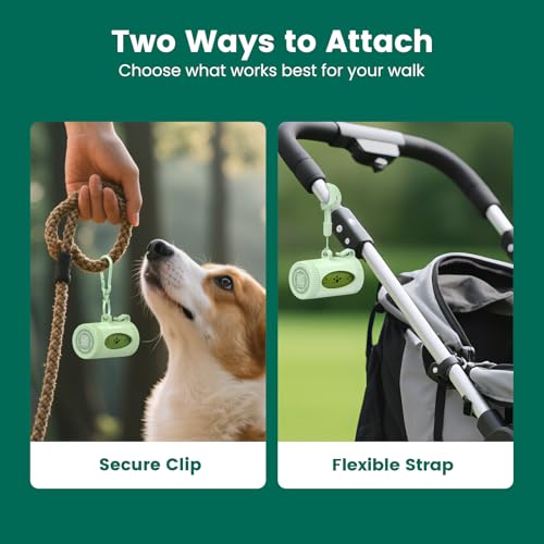 Image of Dog Poop Bags Rolls with Retractable Poop Bag Holder, Leak Proof and Extra Thick Lavender Pet Waste Bags, 70% Recycled GRS Certified, 1 Dispenser and 105 Bags for Doggy Walking & Cat Litter