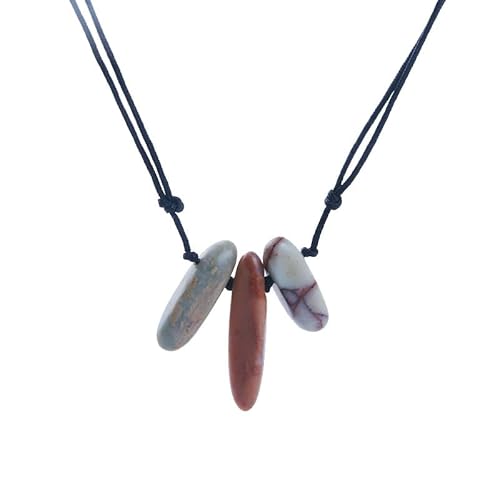 Sundarwald Natural Aqua Terra Jasper Pendant Necklace for Men Women, Stones Choker, Snowflake Obsidian, Tribal Design Unisex Jewelry (Aqua Terra Jasper)