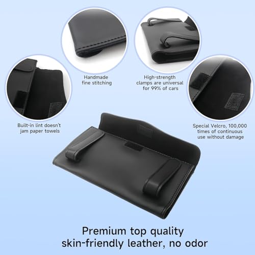 TEKCOOL Car Tissue Holder, Sun Visor Napkin Holder, Car Visor Tissue Holder, Tissue Holder for Car (Black) - Image 4 thumbnail