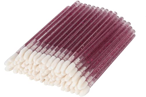 Disposable Lip Brushes Lipstick Applicator Lip Wands Makeup Applicator Lip Gloss Applicators Tool Kit (200, Crystal Rose red)