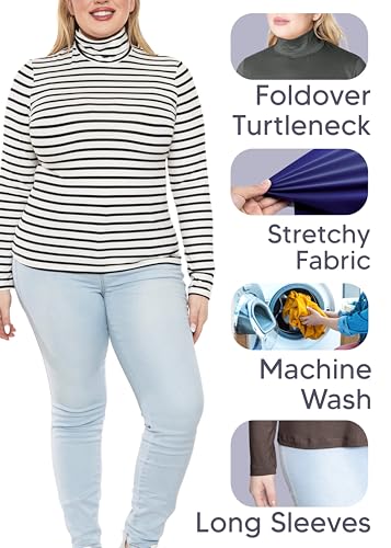 STRETCH IS COMFORT Women's and Plus Relaxed and Regular Turtleneck | XS- 7X4