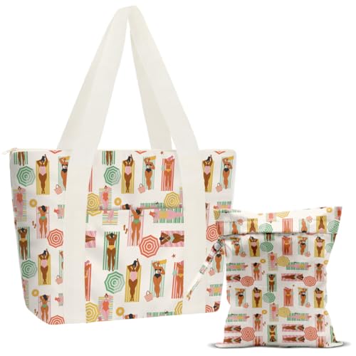 ENGVZ Beach Bag Wet Bag Waterproof Sandproof Women Beach Tote for Friends Travel Gifts Vacation Essential Friendship Gifts