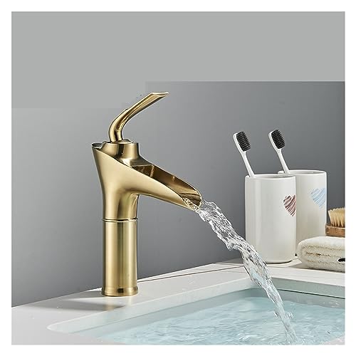 Robinet de lavabo de luxe anti-éclaboussures avec mitigeur cascade eau chaude