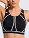 SYROKAN Full Coverage Plus Size Sports Bras for Women High Support Racerback Padded Bras for Women No Underwire Black 34C