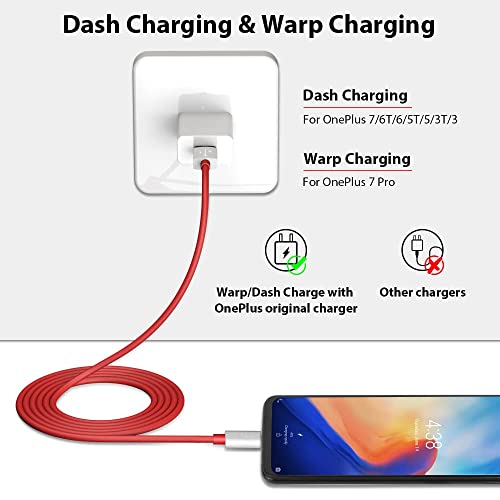 Image of USB A to Type C Dash Charging Cable for Oppo, Fast Charge Support with Stable Data Transfer, Durable Red Cable Compatible with Oppo, Realme & Android Devices (Free Cable Protector)