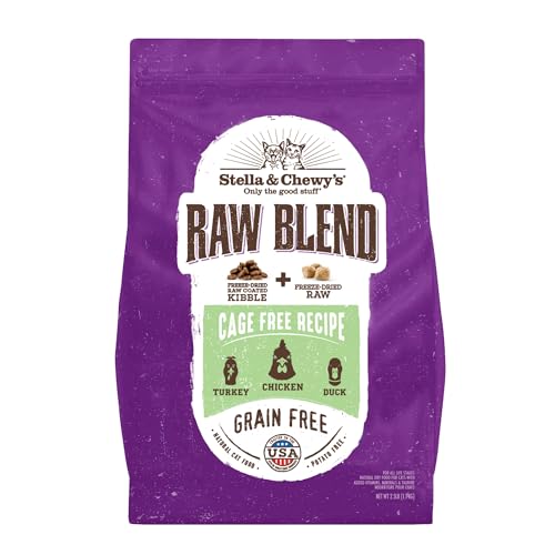 Stella & Chewy's Raw Blend Premium Kibble Cat Food – Grain Free, Protein Rich Meals – Cage-Free Poultry Recipe – 2.5 lb. Bag