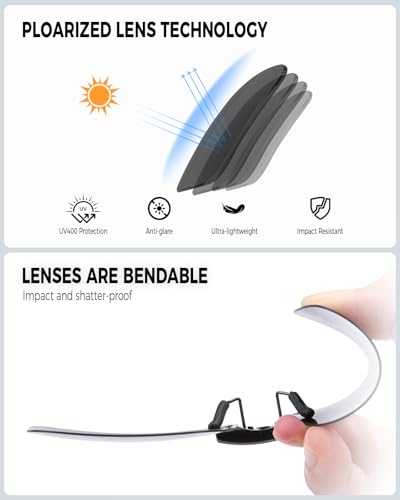 Clip on Sunglasses Over Prescription Glasses Polarized Anti Glare Glasses For Men Women Fit Non-Flip Up4