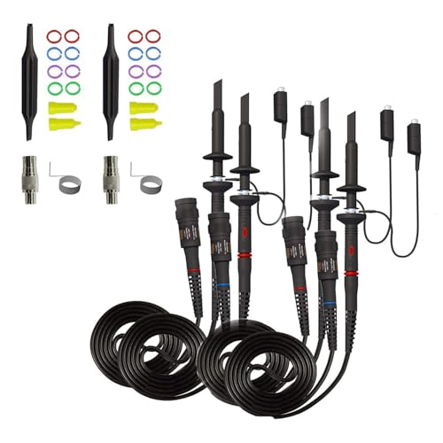 Image of Universal Oscilloscope Probe with Accessories Kit 100MHz Oscilloscope Clip Probes with BNC to Minigrabber Test Lead Kit (200 MHz Oscilloscope Clip Set-2)