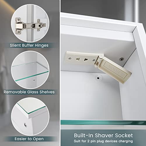 Spiegelschrank Bad Dripex 50x70 Cm Weiß - Mit LED- Produktbild-Vorschau 6