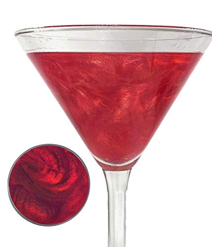 Snowy River Red Cocktail Glitter - Kosher Certified Natural Red Drink Glitter, Red Beverage Glitter (1oz)