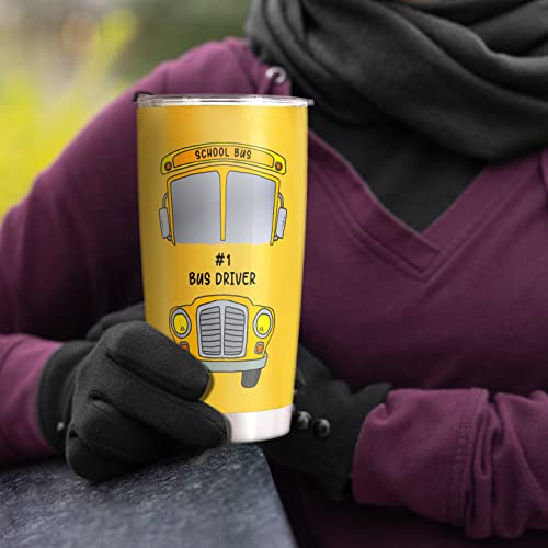 HOMISBES Bus Driver Stainless Steel Tumbler Cup 20oz for Bus/School Driver Appreciation