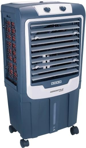 Image of USHA Aerostyle Breeze 35 Air Cooler - 35L, 30cm Fan Blade, Powerful 10m Air Throw, Honeycomb Pads, Ice Chamber, Dust-Free Louvers