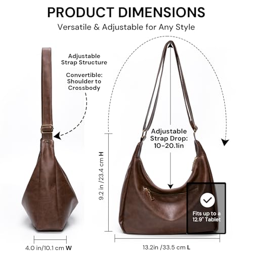 Bolso Hobo para mujer de cuero vegano suave miniatura 4
