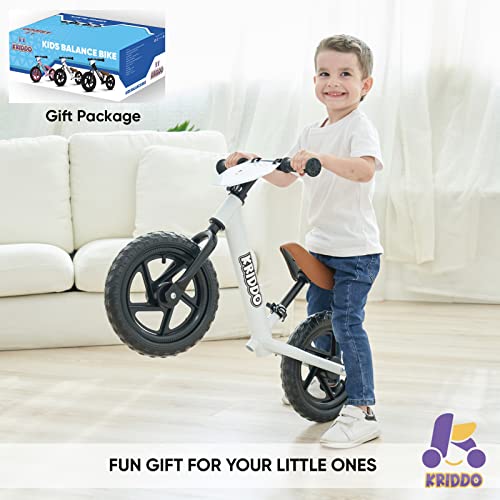 Kriddo KB002-WHITE Toddler Balance Bike 2 Year Old thumb #5
