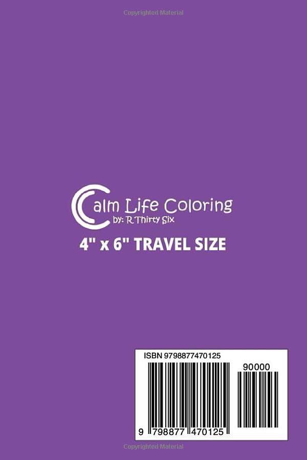 Pocket Patterns 54 Creative 4" x 6" Small Size Mini Coloring Book, Symmetry, Peace, Stress Relief, Relaxation for Adults and Teens: Vol 2. Inspiring ... Unbend, Reduce Stress with Calm Life Coloring image 3