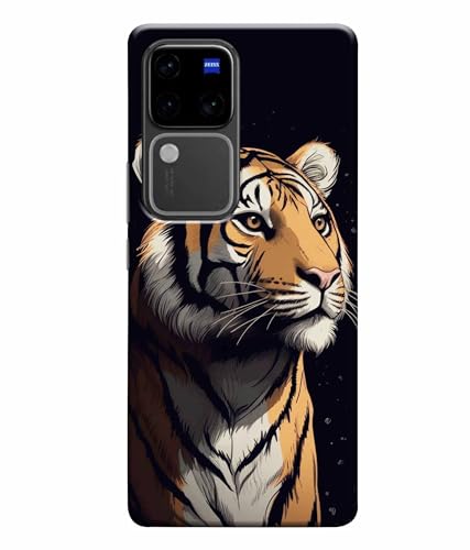 Image of Tiger Faces Animal Printed Hard Back Case Cover & Compatible for Vivo V30 Pro 5G | V2319 (Multicolor) - D1807