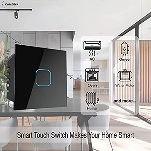 KAMONK Smart Touch Switch 1 Gang 24A, Wi-Fi, Black - Image 5