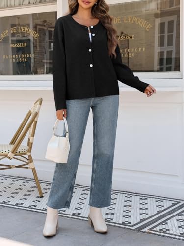 Image of Saodimallsu Womens Cardigan Sweaters Button Down Long Sleeve Knit Outerwear 2025 Trendy Fashion Open Front Outfits