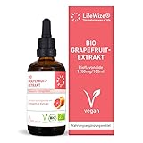 BESTES PREIS/LEISTUNGSVERHÄLTNIS: Hochkonzentrierte Bio Grapefruitkernextrakt Tropfen (Vegan) - 1200mg Bioflavonoide pro 100ml aus Kern & Schale - 2600mg Grapefruit Extrakt pro Tagesdosis (davon 30mg Bioflavonoide)