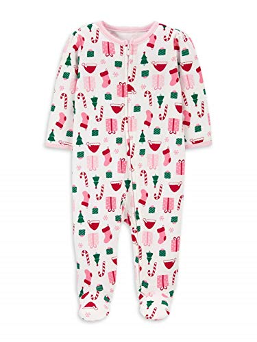 Carter's Christmas Sleep & Play Pajamas Child of Mine Pink Girls New Born