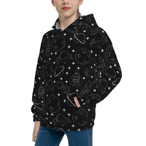 Spaceship Kid Hoodies Boys Sweatshirts Girls Pullover with Pocket2