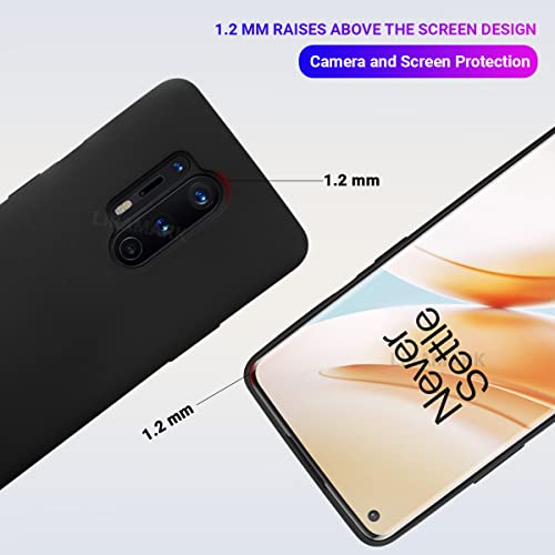 Image of LIRAMARK Liquid Silicone Soft Back Cover Case for OnePlus 8 Pro / 1+8 Pro (Black)