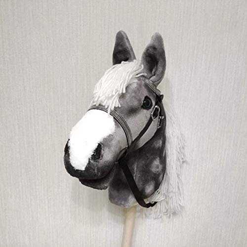 Dapple Gray Hobby horse Stick horse for children Horse toy on stick