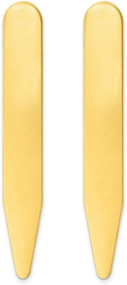 Kelly Waters Brass Pair of Two 2.5 Inch Engravable Collar Stays Man Stay
