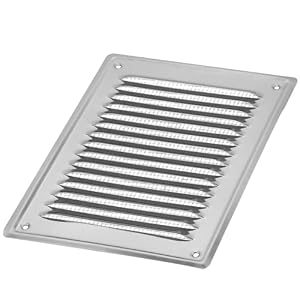 KOTARBAU® Lüftungsgitter - Quadratisch - 165 x 230 mm - Belüftungsgitter mit Insektenschutz - Lüftungsabdeckung - Abluftgitter für Kamin - Korrosionsbeständig - Edelstahl - Silber