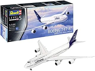 Revell GmbH 03891 Boeing 747-8 Lufthansa "New Livery" Plastic Model Kit, White, 1:144
