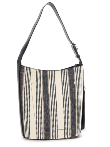 Nicolette Striped Canvas Large Bucket Bag3