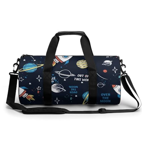 Sac de sport gym Planète Fusées avec format duffel bag de voyage randonnée 45cm