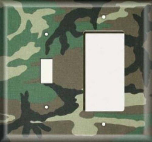 Camo 13 Decorative Combo Light Switch GFCI Outlet Cover - Single Toggle Single Decora Rocker Wall Plate