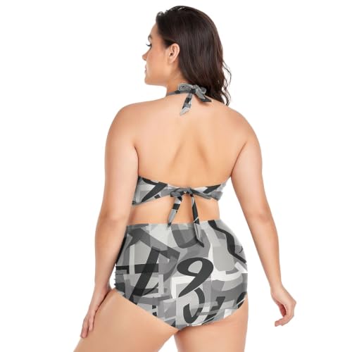 Bikini grande taille solution ventre plat maillot de bain deux pièces ajustable - 4