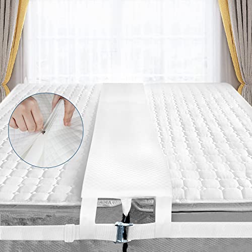 WochiTV すきまパッド ワイド 幅30cm カバー取り外し可能 カバー洗える ベッド マットレスバンド 隙間埋め 連結 固定ベルト ズレ防止 1957cm ホワイト