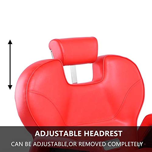 Miniatura 8 de Paddie Silla de peluquería roja reclinable hidráulica profesional de alta resistencia para peluqueríapeluquería
