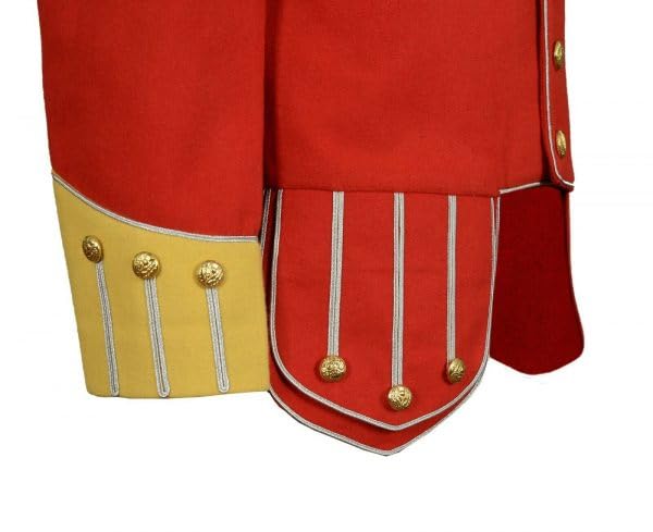 Scottish 100% Wool Blend white Trim Red Military Doublet Pipe Band Jacket3