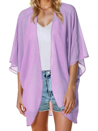 Moss Rose Women's Beach Kimono Coverup Sheer Chiffon...