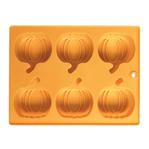- Molde para helado, molde de chocolate, moldes de silicona de grado alimenticio, 6 compartimentos, antiadherente, fácil de disolver, molde de fondant de Acción de Gracias para magdalenas y cupcakes,