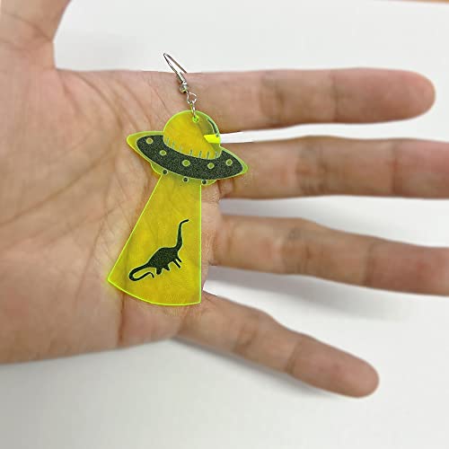 Halloween Skeleton kull Head UFO Earrings Acrylic Alien Dinosaur Cat Spaceship Dangle Earrings for Women Halloween Costume Party Jewelry4