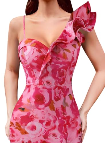 Image of VFSHOW Womens Ruffle One Shoulder Formal Prom Gala Maxi Dress Evening Gown