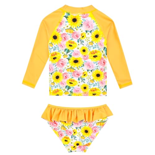 Image of QPANCY Girls Rash Guard Swimwear Swimsuit Bathing Suits UPF 50+ Sun Protection