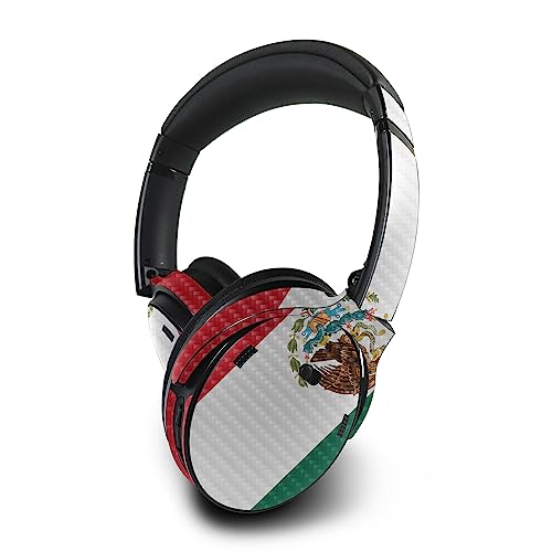 Image of MightySkins Carbon Fiber Skin Compatible with Bose QuietComfort 45 Headphones Mexican Flag | Protective, Durable Textured Carbon Fiber Finish | Easy to Apply | Made in The USA