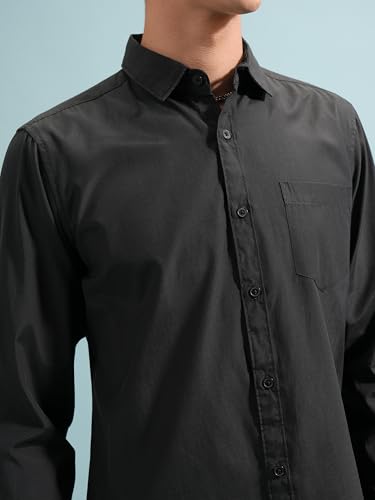 Image of Highlander Men's Slim Fit Shirts | Solid | Long Sleeves | Spread Collar | Formal Shirts | Men Shirts