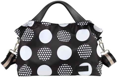 （03:00時点） [リズデイズ] 2way トートバッグ レディース ナイロン 軽量 ショルダーバッグ 撥水 B5 (ブラック/ドット)