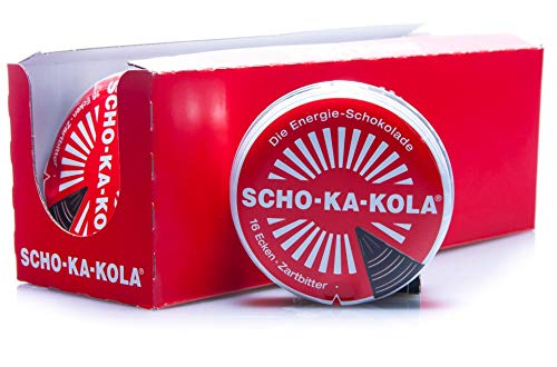 12 x 100 g de chocolate negro Scho-Ka-Kola, chocolate energético, contiene cafeína